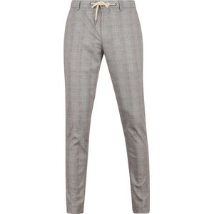 Suitable - Dace Jersey Pantalon Ruit Lichtbruin - Heren - Maat 54 - Slim-fit