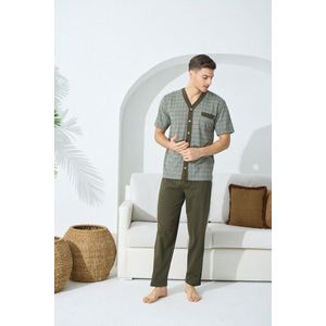 Heren Pyjama / Huispak Aiden / Plus Sizes / legergroen /maat 3XL