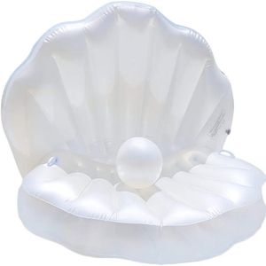 Betaalbare Goederen® opblaasbare luchtbed - parel - wit - luchtbed zwembad volwassenen - zwembad - zomer - vakantie - waterhangmat