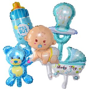 Viveux® 5 stuks Blauw & Wit - Ballonnen – Versiering Decoratie - Babyshower - Geboorte Jongen