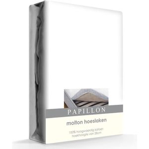 Papillon - Molton hoeslaken - 160 x 200 cm - Wit
