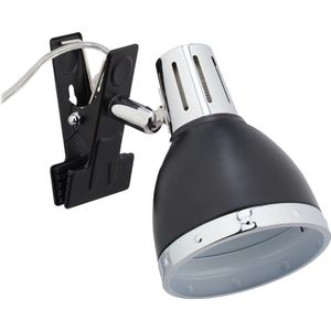 Relaxdays klemlamp retro zwart - klemlampje - knijplamp - E14 fitting - leeslamp - bedlamp