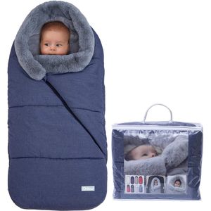 Orzbow luxe Bontkraag Voetzakken voor kinderwagens, Universele babyvoetenzak voor babywagen buggy, Wintervoetenzak pasgeborenen kinderwagenaccessoires -Waterdicht, met Draagtas