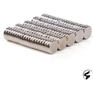 100 Stuks 8x2 mm Neodymium Magneten - Rond - Sterke Zilverkleurige Magneetjes