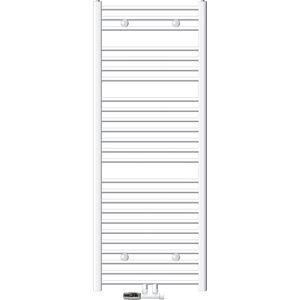 Badkamerradiator Sahara 600x1500 mm wit recht met middenaansluiting en set voor wandaansluiting