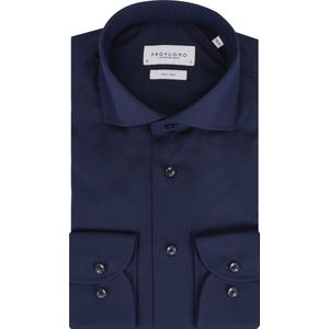 Profuomo Twill Overhemd Extra Lange Mouwen Navy - Maat 40 - Heren - Overhemden Formeel