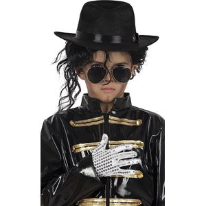 FUNIDELIA Michael Jackson Hoed en Handschoen voor jongens - Zwart