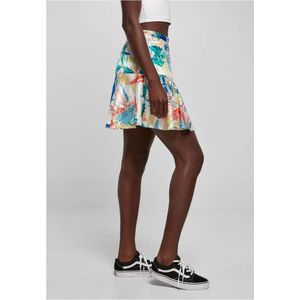 Urban Classics - AOP Satin Mini Skirt softyellowvacation Korte rok - XS - Multicolours