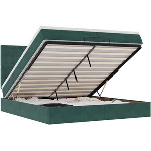 vidaXL - Ottoman - bed - met - matrassen - en - LED's - 200x200cm - fluweel