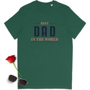 T Shirt Heren - De Beste Vader In De Wereld - Groen - Maat 3XL