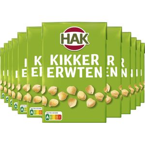 HAK Kikkererwten in Pak 12x 380gram - Lekker in curry, humus, soepen en salades. Vegan - Plantaardig - Vegetarisch - Peulvruchten - Groenteconserven