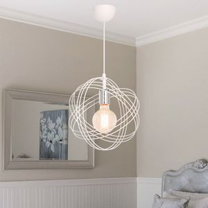 Hanglamp Hove E27 wit en zilverkleurig