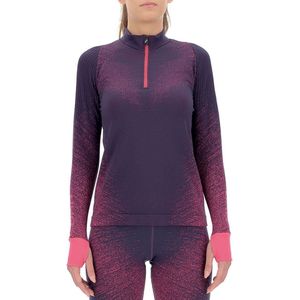 Shirt UYN Women Running Exceleration L/S Zip Up Plum Pink Yarrow