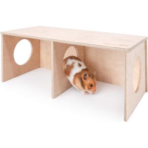 Hamster Secret Peep Shed 2-kamer schuilplaats & tunnel verkennen speelgoed (groot - voor Syrische hamster)