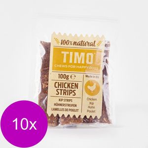 Timo Strips 100 g - Hondensnacks - 10 x Kip