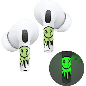 Airpods Stickers Geschikt voor Airpods Pro / 2 Pro stickers Glow in the Dark Smiling face - AirPods Pro 2nd Generation Sticker Gloed in het donker- Ntech