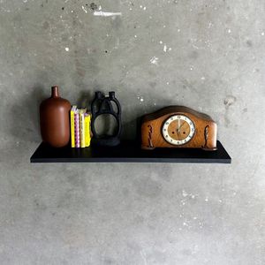 GoudmetHout - Zwevende wandplank - Blinde montage - eiken - 60 x 30 cm - zwart eiken - zwevende boekenplank - Incl. bevestiging