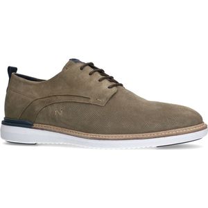 No Stress - Heren - Khaki suède veterschoenen - Maat 46