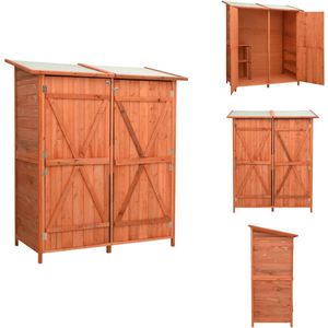 vidaXL Tuinhuis - Tuinhuizen - Tuinhuisje - Tuinhuisjes - Tuinschuur 136x75x160 cm massief vurenhout