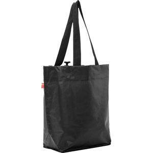 tas voor aan de bagagedrager, herbruikbare boodschappentas, gerecyclede tas, zwart
