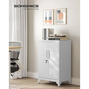 Multifunctionele Archief Kast van Staal met Sloten- Kantoorkast- Kast Afsluitbaar - Opbergkast- Werkkamer- Dossierkast - Kantoor 40D x 80B x 90H cm - Wit Garderobekast & 2 Deuren- Bestanden- Max. Statische Laadcapaciteit per Verstelbare Plank: 25 kg