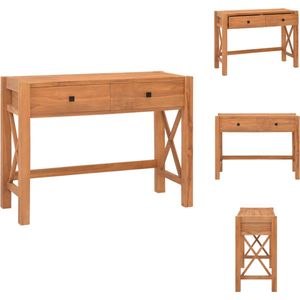 vidaXL Bureau - Bureaus - Houten Bureau - Houten Bureaus - Bureau met 2 lades 100x40x75 cm teakhout