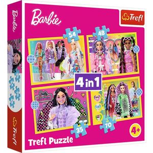 Trefl - Puzzles - ""4in1"" - Happy world of Barbie / Mattel, Barbie