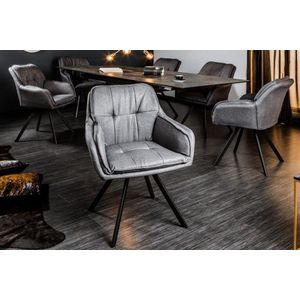 Draaibare designstoel MR. LOUNGER grijs met armleuning - 39352