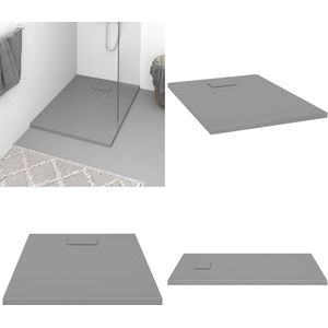 vidaXL Douchebak 100x70 cm SMC grijs - Douchebak - Douchebakken - Douchebodem - Douchebodems
