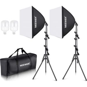 Neewer® - 60x60cm Softbox met E27 Fitting 700W Studioverlichting Softbox Set - Voor Fotostudio Portretten, Productfotografie en Videoregistratie