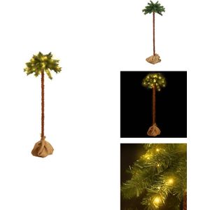 vidaXL Kerstboom - Kerstbomen - Kerstdecoratie - Kerst Decoratie - Kunstpalmboom met LED's 150 cm