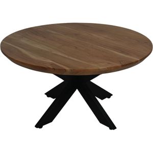 Maggie Salontafel - ø80x80x42 cm - Naturel/Zwart - Hout/Metaal - salontafels rond, salontafels, salontafel zwart, salon tafel, salontafel rond, salontafel industrieel, salontafel vierkant, salontafel marmer, salontafel wit