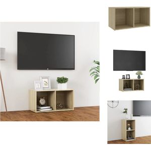 vidaXL Televisiekast - Sonoma eiken - 72 x 35 x 36.5 cm - 2 vakken - Kast