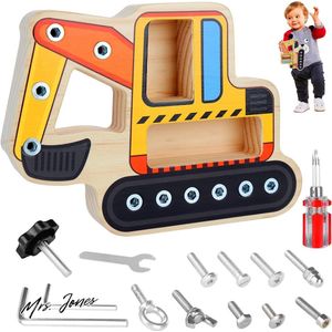 Mrs. Jones Houten schroefplank Busy Board educatief speelgoed cadeaus voor jongens en meisjes - vanaf 3 4 5 6 jaar .