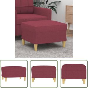 The Living Store Voetenbank - Modern - Meubels - 60x50x41 cm - Wijnrood