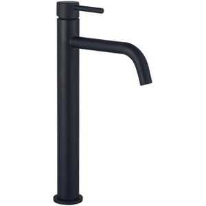 FugaFlow Eccelente Sobrado Badkamer Slim Wastafelkraan - 32.6cm - verhoogd - opbouw - mat zwart