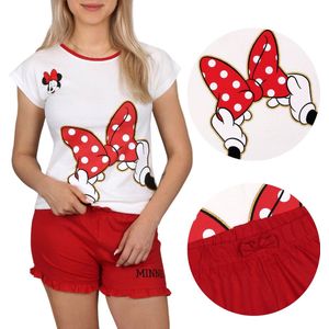 Minnie Mouse Disney - Crème en rode pyjama met korte mouwen, zomerpyjama / 158