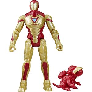 Marvel Mech Strike Mechasaurs Iron Man actiefiguur - 10 cm