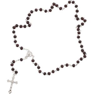 Zac's Alter Ego - Wooden Beaded Rosary Cross Ketting - Bruin