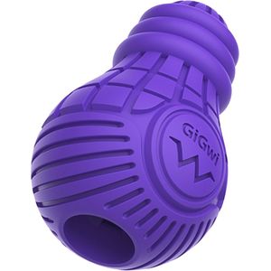 GIGwi Bulb Hondenspeelgoed intelligentie - Honden voerbal - Rubber snackbal - Sterke grote voedselbal - Paars - L - 12,5cm