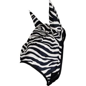 Pagony Zebra Vliegenmasker - Maat: Pony - Zwart/Wit - Katoen