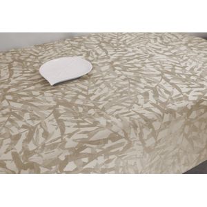 Jacquard Geweven Gecoat Luxe Tafellaken - Tafelzeil - Tafelkleed - Calera taupe - Hoogwaardig - Opgerold op dunne rol - Geen plooien - Rechthoekig - 140 cm x 400