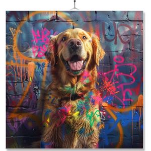 Tegel Met Opdruk | Geschenk | Dier | Graffiti | Golden Retriever