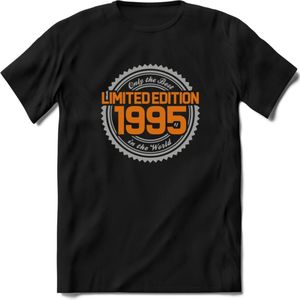 1995 Limited Edition Ring T-Shirt | Zilver - Goud | Grappig Verjaardag en Feest Cadeau Shirt | Dames - Heren - Unisex | Tshirt Kleding Kado | - Zwart - XXL