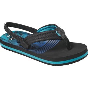 Reef Little Ahi Jongens Slippers - Aqua Palms - Maat 23/24