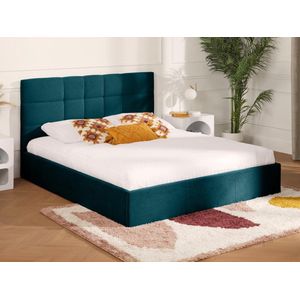 PASCAL MORABITO Bed met opbergruimte 180 x 200 cm - Stof - Eendblauw - ELIAVA van Pascal Morabito L 190 cm x H 106 cm x D 213 cm