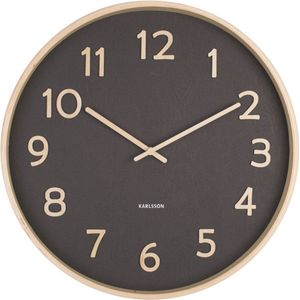 Wall clock Pure wood grain black