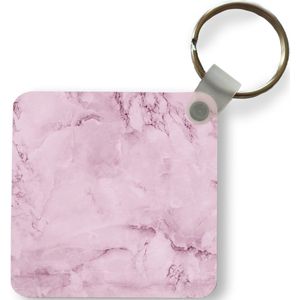 Sleutelhanger - Uitdeelcadeautjes - Marmer - Roze - Luxe - Plastic