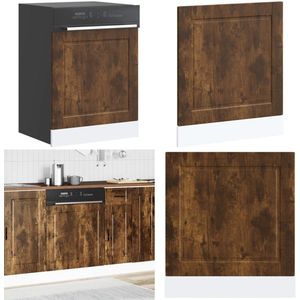 vidaXL Vaatwaspaneel Porto 60x1,5x67 cm bewerkt hout gerookt eiken - Vaatwasser Paneel - Vaatwasser Panelen - Vaatwasser Paneel - Vaatwasser Deurpaneel