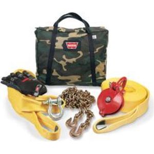 Warn Recovery set Army - Groot - voor lieren tot 5443kg - Warn 29460 - Compleet met boomband, treklint, d-sluiting, snatch block en handschoenen